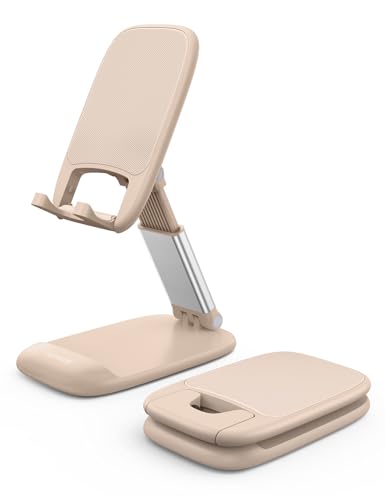 Lamicall Khaki Phone Holder for Desk - Cellphone Stand Khaki Desk Accessories Desktop Office Must Have Compatible Gifts for iPhone, 4-8'' Smartphone - color: Khaki