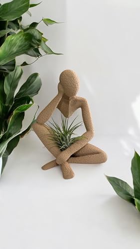 Ponder Minimalist Sculpture, Modern Abstract Home Decor, 3D Printed Art (Champagne) - color: Champagne