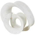 Deco 79 Polystone Abstract Decorative Sculpture Wavy Shaped Home Decor Statue with Cutouts and Speckled Texturing, Accent Figurine 20" x 11" x 17", White - size: 20" x 11" x 17"