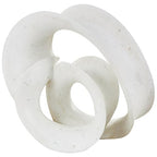 Deco 79 Polystone Abstract Decorative Sculpture Wavy Shaped Home Decor Statue with Cutouts and Speckled Texturing, Accent Figurine 20" x 11" x 17", White - size: 20" x 11" x 17"