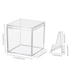 4 Pack Championship Ring Display Case Clear Acrylic Ring Case Display Box for Sports Baseball Softball Football Basketball Single Ring Coin Holder Stand, 2.16 Inch - size: 4 Pack