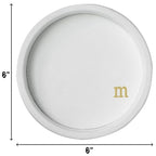 COLLECTIVE HOME - Velvet Jewelry Tray, 6" Monogrammed Jewelry Dish, Smooth Velour Display Dish for Rings, Earrings, Necklaces, Makeup, Personalized Gifts for Women (White-m) - color: White-m