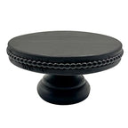 dwellington White Wash Display Wood Riser, 8.25inch Shabby Chic Pedestal Tray Decor with Beads, Farmhouse Display Stands for Coffee Bar, Bathroom, Kitchen Island (Black)