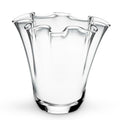 CYS EXCEL Clear Glass 3D Flower with Ruffle Rim Wavy Bouquet Trumpet Vase Unique Modern Home Décor Centerpieces Hurricane Floating Candle Holder