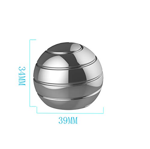 Fidget Toys for Kids, 1.54'' Kinetic Desk Toys, Stocking Stuffers for Kids Teens, Fidget Toys for Adults with Anxiety ADHD EDC (39MM, Silver) - color: Silver
