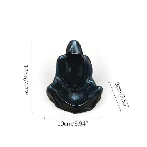Black Goth Wizard Crystal Ball Stand Sphere Display, Natural Healing Feng Shui Glass Orb Holder Base Statue Decoration, for 30mm-50mm Sphere - style: Black Goth Wizard