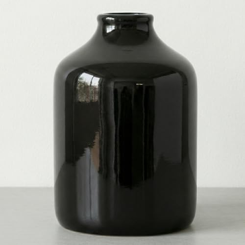 Sunddo Black Ceramic Vase, 8 Inch Large Modern Vases Home Decor - Minimalist Decorative Vase for Centerpieces, Living Room, Easter Table, Bathroom Decorations, Outdoor, Coffee Table Decor - color: Black, size: 8 inch