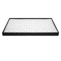 Novel Box Jewelry Display Tray Black Plastic 8.25 x 14.75 x 1 Large Jewelry Tray with 50 Gem Jars Insert | Rectangular Display Trays for Collectibles | Rock Collection Tray | Gem Display Tray - color: 50-Gem Jars White Foam Liner, size: Plastic Tray: 8.25