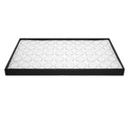Novel Box Jewelry Display Tray Black Plastic 8.25 x 14.75 x 1 Large Jewelry Tray with 50 Gem Jars Insert | Rectangular Display Trays for Collectibles | Rock Collection Tray | Gem Display Tray - color: 50-Gem Jars White Foam Liner, size: Plastic Tray: 8.25