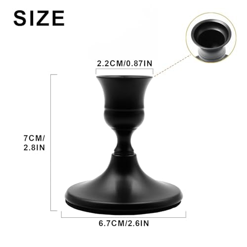 Candlestick Holders, Black Metal Taper Candle Holder, Vintage Candle Holders for Pillar Candles, Table Mantel Wedding Festive Decor Party Party Decor Christmas Decorations,Set of 4 - color: Black, size: 4PCS