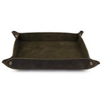 Londo Genuine Leather Tray Organizer - Practical Lightweight Water Resistant Computer Table Desk Storage Box for Wallets, Watches, Keys, Coins, Cell Phones and Office Equipment - color: Green