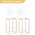 NUPTIO Gold Metal Rectangular Vase, 2 Pcs 15.75 inches Tall, Elegant Floral Centerpiece for Wedding, Housewarming, Mother's Day, Birthday, Anniversary, Party Decorations - size: 15¾ inch Tall