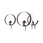 ZSKXJBPF Wall Decor, Metal & Resin 3D Wall Art, Minimalist Modern Art Work Ornaments, Thinker Wall Sculpture for Living Room Bedroom Kitchen Office Gift(3 Piece,39.9 Inch) - style: C