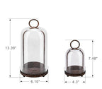 6" & 4" Wide Versatile Modern Metal Hurricane Lantern with Handmade Sturdy Glass Dome in Rustic Brown for Pillar Candle & Plants, Industrial, Farmhouse, Shabby Chic (Brown, 4"x7.5" &6.3"x11.2") - color: Brown, size: 4"x7.5" & 6.3"x11.2"