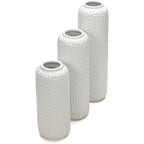Hosley Set of 3 White Ceramic Honeycomb Vase Tall 12 Inch Medium 10 Inch Short 8 Inch High Each. Ideal Gift for Wedding Special Occasion Dried Floral Arrangements Home Office Spa - color: Honeycomb White