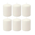 Stonebriar Unscented White Tall Pillar Candles, 35 Hour Burning Candle Pillars, Perfect for Decor, Weddings, Emergencies 3" X 4", 6 count - size: 3" x 4", style: Pack of 6
