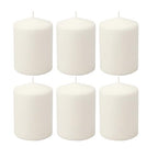 Stonebriar Unscented White Tall Pillar Candles, 35 Hour Burning Candle Pillars, Perfect for Decor, Weddings, Emergencies 3" X 4", 6 count - size: 3" x 4", style: Pack of 6