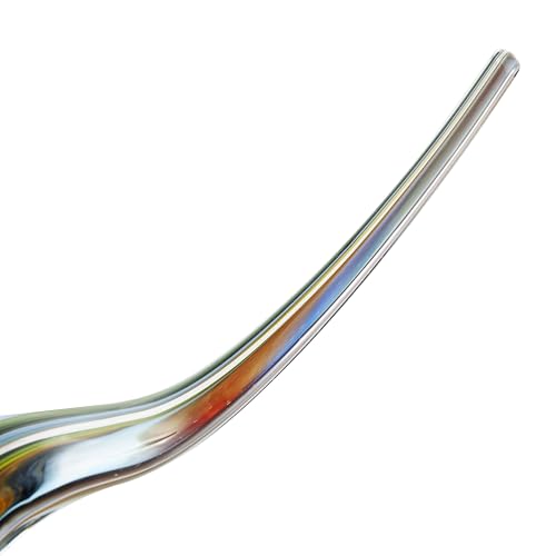 Deco 79 Glass Abstract Decorative Sculpture Wave Home Decor Statue with Clear Base, Accent Figurine 20" x 4" x 6", Multi Colored - color: Multi Colored, size: 20" x 4" x 6"
