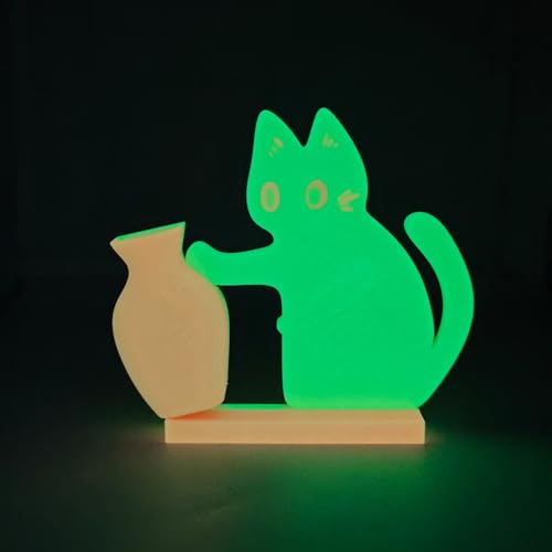 Cat Push Flower Vase for Home Decor Cute Vases for Table Room Decor Unique Lollipop Vases for Women (Small Glow Yellow Orange) - size: Small Glow Yellow Orange