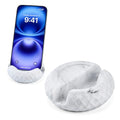 Artificial Marble Cell Phone Stand for Desk Handcraft Diamond Patterned Minimalist Decor for Desk Kitchen Counter Office Easy of Use Sturdy and Stable(White) - style: white diamond stone