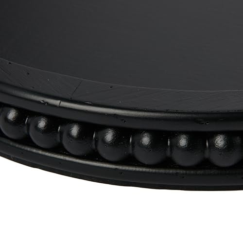 Creative Co-Op Farmhouse Decorative Round Wood Tray with Hobnail Edge, Black - color: Black, style: Tray