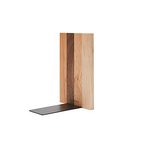 Pandapark Wood Decorative Bookends,Non-Skid Bookend for Shelves,Heavy Duty Bookends,Book Stand for Books/CDs,1 Pair - color: Spirit