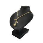 Mini Pendant Jewelry Display Stand Bust White PU Holder Black Velvet Mannequin Necklace Stand Wooden Portrait Model 11cm (Black PU) - color: Black PU