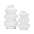 Ajuny Ceramic Vase Set of 2 – White Gourd-Shaped Vases for Centerpieces, Home Decor Living Room, Minimalist Room Decor, Modern Farmhouse Accent, Table Shelf Office Styling, Vases Home Decor Aesthetic. - style: Bottle-Vase