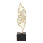 Sorandy Fortune Attracting Ornaments Modern Metal Sculpture, Iron Luxury Abstract Art Statue Decorative for Home, Living Room, Bedroom, Office, Shelf, Table Decor (Black Base)