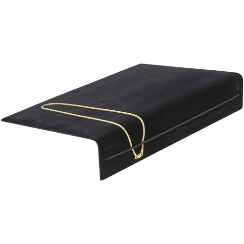 Plymor Black Velvet Bracelet Ramp Display Stand, 10.25" W x 8.25" D x 1.875" H