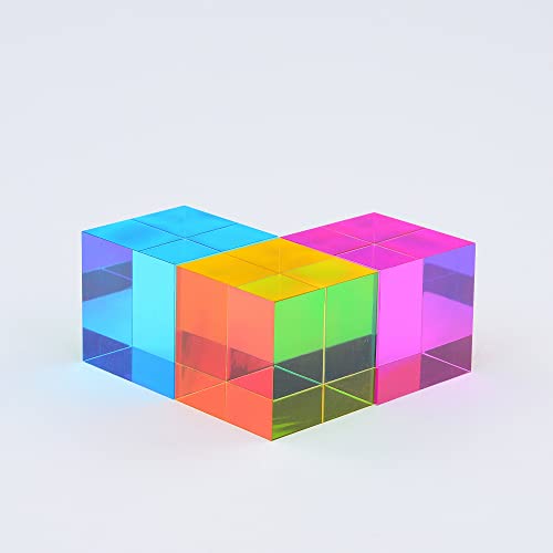 CMY Cubes The Y Cube (50mm) - Yellow Hue Cube - Optical Color Cube - Diamond Polished - Teaches Subtractive Color Mixing - Educational, Scientific, Physics & Kinetic Art Desk Object
