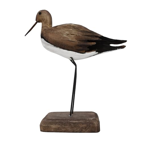 Wood Bird Statue Nautical Decor Decorative Sea Birds Sculpture Wooden Tabletop Figurine Coastal Ocean Beach Themed Decoration for Home Yard Bathroom Living Room (6.7" H) - color: 6.7" H
