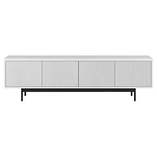Henn&Hart Whitman, 70'' Rectangular TV Stand, White - color: White, size: 70'' Rectangular TV Stand