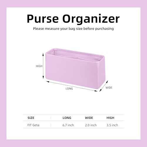 DGAZ Silk Purse Organizer Insert For Hermes Geta bags，Silky Smooth Bag Organizer，Luxury Handbag & Tote Shaper(Mauve Sylvestre) - color: Mauve Sylvestre