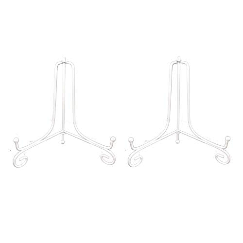 Artliving Metal Plate Stands for Display - 6-Inch Adjustable Easel Holders for Decorative Plates, Picture Frames and Books - White (2-Pack) - size: 6 inch(2 pack)