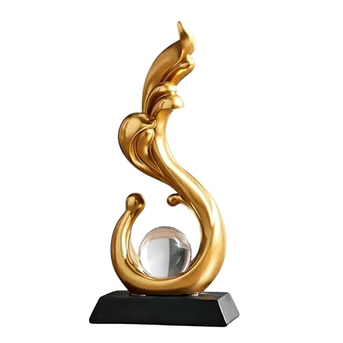 AWNR Abstract Art Deco Decor Statues for Home,Shelves,Table,Living Room, Dining Room,Modern Sculpture Decoraciones of Homes for Sale (Gold A) - color: Gold a