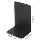 MSDADA Black Metal Bookends (8pcs, 4 pairs) for Book Shelves, Office, Heavy Books, Modern Minimalist Style - color: Black