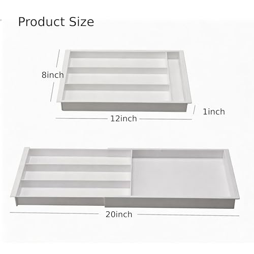Plastic Drawers Organizer for Office Bathroom Bedroom Kitchen Desk - 1 Layers More White Storage Tray - Expandable 11.4-18.1 Inches (SHALLOW 1") - size: SHALLOW 1"
