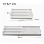 Plastic Drawers Organizer for Office Bathroom Bedroom Kitchen Desk - 1 Layers More White Storage Tray - Expandable 11.4-18.1 Inches (SHALLOW 1") - size: SHALLOW 1"