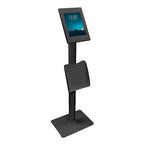 Mount-It! Anti-Theft iPad Tablet Floor Stand Kiosk with Literature Holder, Lockable Enclosure for iPad Gen 7–11, Pro & Air (A16), 90° Rotation & 75° Tilt, Commercial Kiosk Stand, Bolt Down Base, Black - color: Black
