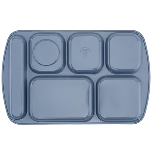 G.E.T. 6 Compartment School Cafeteria Tray, Right Handed, 10" x 15", French Blue (12 Pack) - color: Blue, size: 10" x 15", style: 12 Pack Right Handed Trays