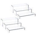 HIIMIEI Acrylic Display Riser, 6 Pcs 12" Large Acrylic Risers, Thickened to 5mm Clear Rectangular Display Shelf for Cupcake Stand, Tiered Display Stand for gemstone, curio, figurines, Collectibles - size: 12'' - 6PCS