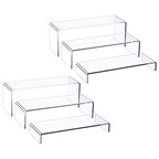 HIIMIEI Acrylic Display Riser, 6 Pcs 12" Large Acrylic Risers, Thickened to 5mm Clear Rectangular Display Shelf for Cupcake Stand, Tiered Display Stand for gemstone, curio, figurines, Collectibles - size: 12'' - 6PCS