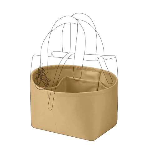 DGAZ Silk Purse Organizer Insert Fits Dior Toujours Vertical Tote Bags，Silky Smooth Bag Organizer，Luxury Handbag & Tote Shaper(Biscuit,Small) - color: Biscuit, size: Small