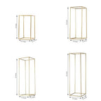 Efavormart Set of 4 Matte Gold Wedding Flower Stand Metal Vase Column Stand Geometric Centerpiece Vase - 16"| 24"| 32"| 40" - color: Gold, size: 4 Pack 16‘’24‘’32‘’40‘’