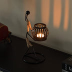 Wire Figure Candle Holder Decorative Modern Tea Light Lantern Tabletop Centerpiece Candle Stand, Front Carry - color: Front Carry