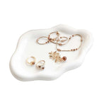 Gifts For Women White Ceramic Jewelry Dish Tray, Vanity Ring Dish Ceramic Jewlery Trays Trinket Ring Holder, Room Decor Aesthetic,Decorative Cloud Vanity Key Tray Present for Wife Mom Daughter (Cloud) - style: Cloud