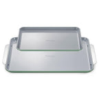 Caraway Non-Stick Ceramic Baking Sheet Duo - Naturally Slick Ceramic Coating - Non-Toxic, PTFE & PFOA Free - 18 x 13" Large & 15 x 10" Medium - Sage - color: Sage, size: Baking Sheet Duo