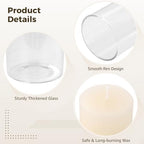12 Sets Pillar Candles with Glass Cylinders Vases 3 Sizes - Slim Hurricane Glass Candle Holders, Transparent Cylinder Vases, Romantic Centerpiece Decor for Wedding, Party, Dining Table