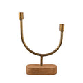 Main + Mesa Asymmetrical Wood and Metal Candle Holder - size: 13.75"H